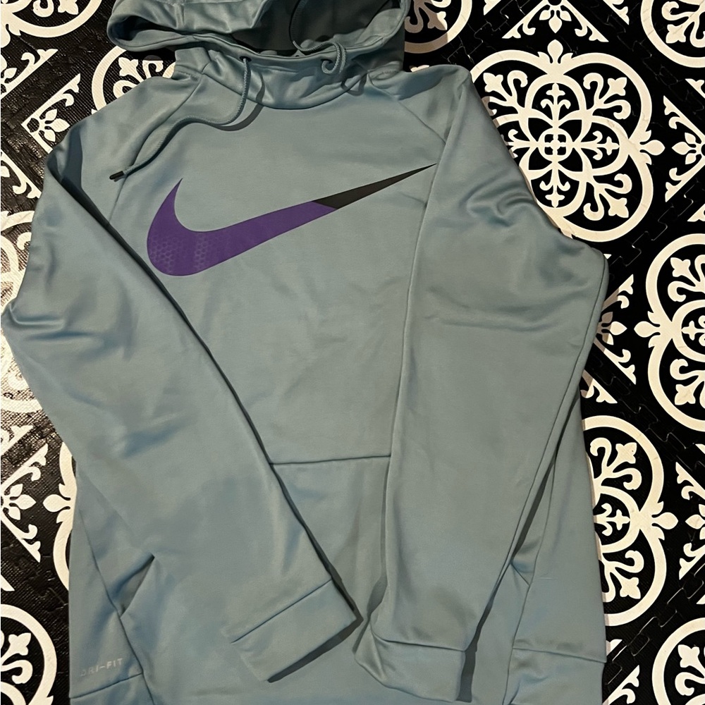 Nike Blue Hoodie with Purple Swoosh